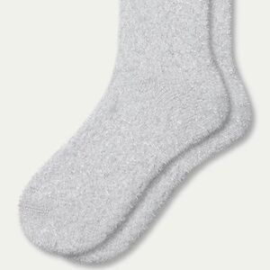 Bombas Women's Fuzzy Calf Socks - Silver Sparkle - Size M